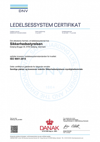  Ledelsessystem certifikat
