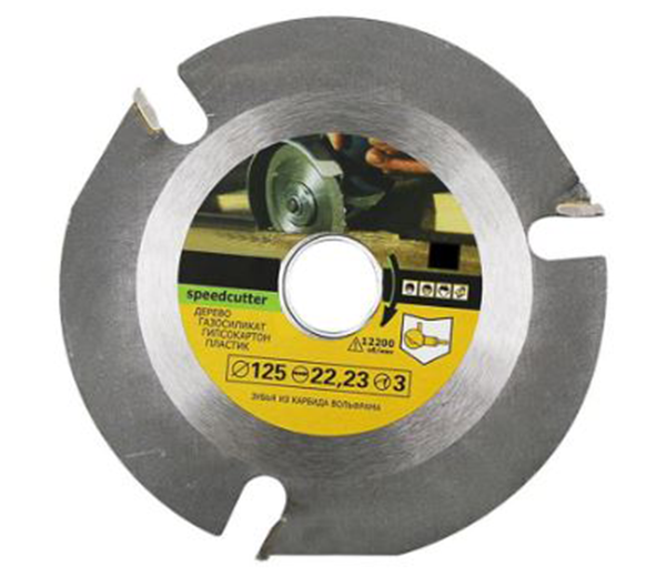 Carbide Original Speed Cutter 125 mm 3 Teeth Wood Circular Saw Blade for Angle Grinder Cutting Disc for Wood Carving Cutting and Shaping with 3 Teeth 22.23 mm 