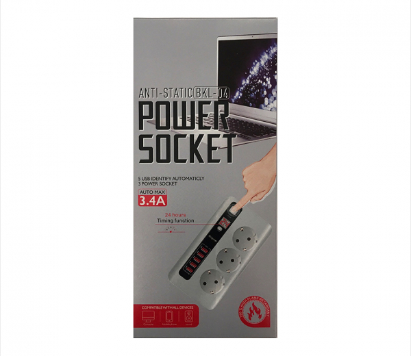 Power Socket (3 Power Socket with 5 USB)